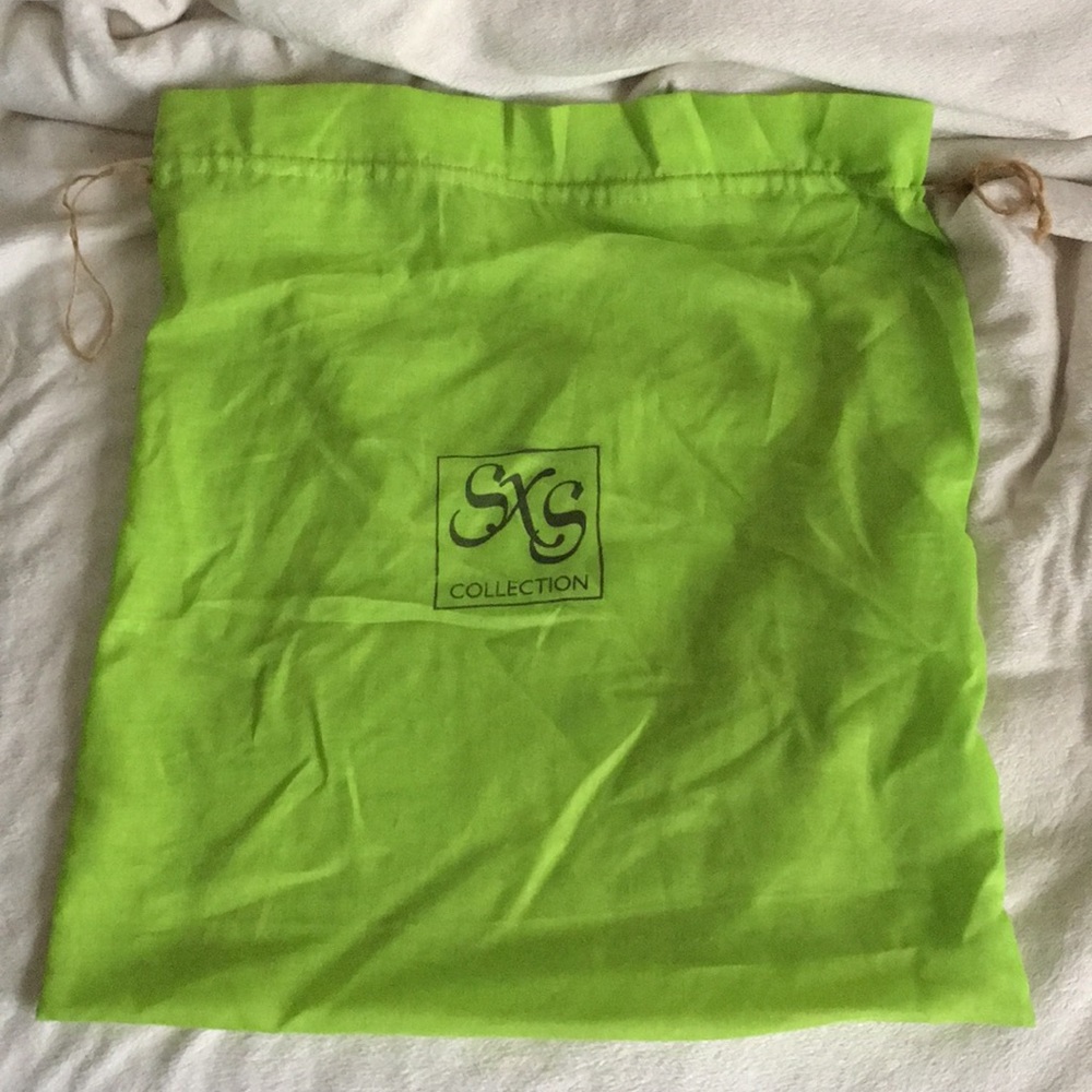 SXS collection neon green drawstring dust bag